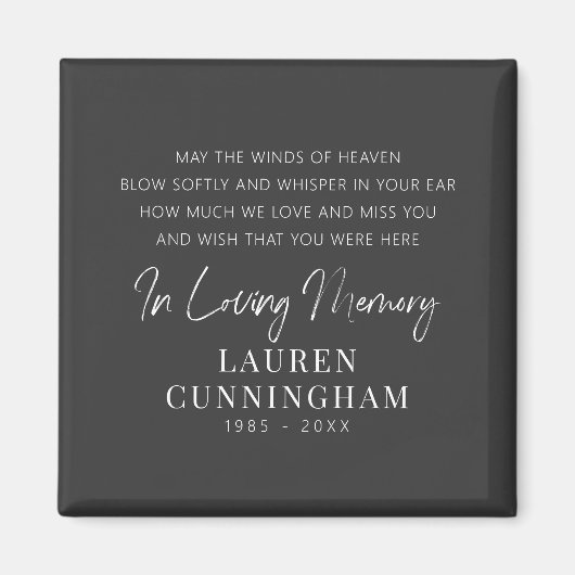 Memorial Quote Modern Elegant Simple Chic Magneet (Voorkant)