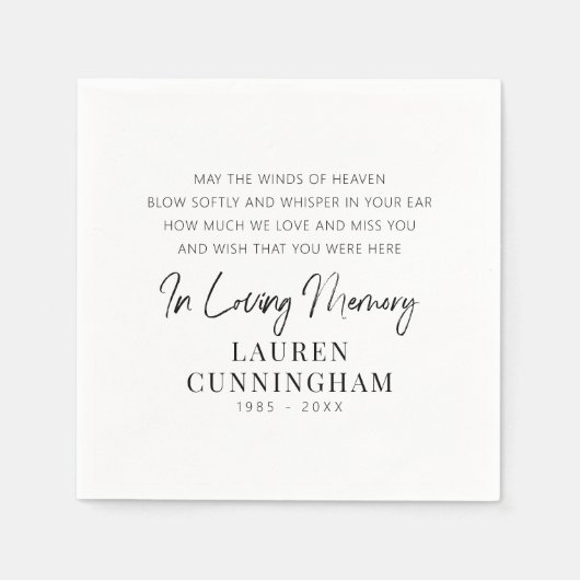 Memorial Quote Modern Elegant Simple Chic Servet (Voorkant)