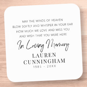Memorial Quote Modern Elegant Simple Chic Vierkante Sticker