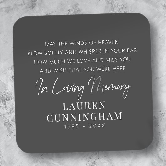 Memorial Quote Modern Elegant Simple Chic Vierkante Sticker