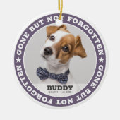 Memorial Quote Modern Pet Foto Sympathie Keepslag Keramisch Ornament (Voorkant)