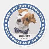 Memorial Quote Modern Pet Foto Sympathie Ronde Sticker (Voorkant)