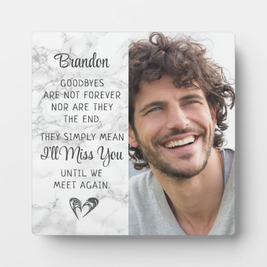 Memorial Quote Photo Herembrance Keepomwille Marbl Fotoplaat (Voorkant)