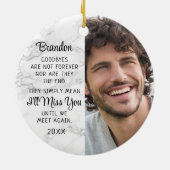 Memorial Quote Photo Herembrance Keepomwille Marbl Keramisch Ornament (Achterkant)