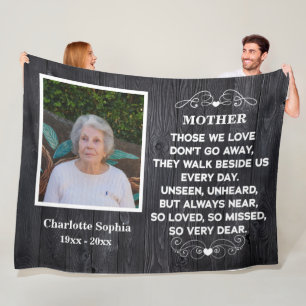Memorial quote voor mam Custom Photo and name Fleece Deken