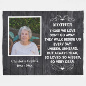 Memorial quote voor mam Custom Photo and name Fleece Deken (Voorkant (Horizontaal))