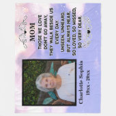 Memorial quote voor mam Custom Photo and name Fleece Deken (Voorkant)
