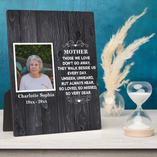 Memorial quote voor mam Custom Photo and name Fotoplaat (Zijkant)