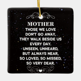 Memorial quote voor mam Custom Photo and name Keramisch Ornament