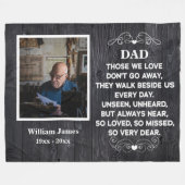 Memorial quote voor Papa Custom Photo and name Fleece Deken (Voorkant (Horizontaal))