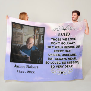 Memorial quote voor Papa Custom Photo and name  Fleece Deken
