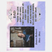 Memorial quote voor Papa Custom Photo and name  Fleece Deken (Voorkant)
