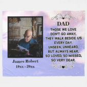 Memorial quote voor Papa Custom Photo and name  Fleece Deken (Voorkant (Horizontaal))