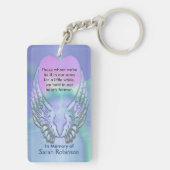 Memorial | Rainbow Heart Angel Wings Sleutelhanger (achterkant)