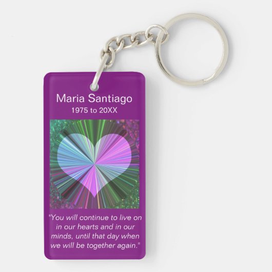 Memorial | Regenbooghart Sleutelhanger (achterkant)