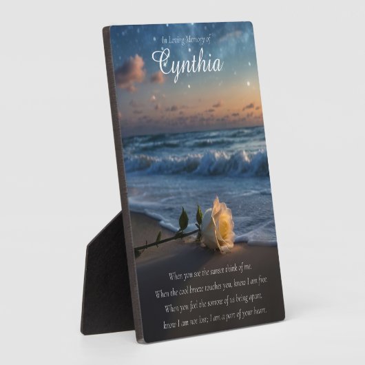 Memorial Remembrance Tribute Custom Name Beach Fotoplaat (Zijkant)