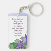 Memorial Remembrance Watercolor Wild Violet Sleutelhanger (achterkant)