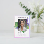 Memorial Remembrance Watercolor Wild Violet Visitekaartje (Staand voorkant)