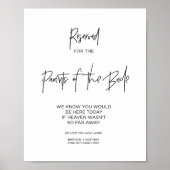 Memorial Reserved Parents of Bride Loving Memory Poster (Voorkant)