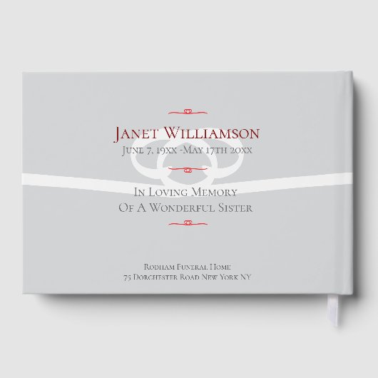 Memorial Ribbon gastenboek (Achterkant)