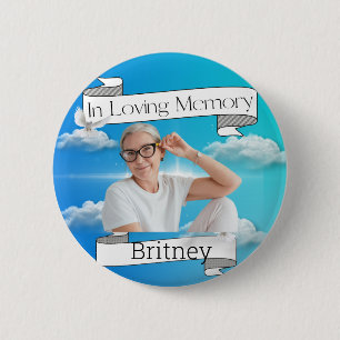 Memorial RIP Heaven & Ribbon Ronde Button 5,7 Cm