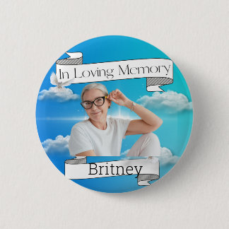 Memorial RIP Heaven & Ribbon Ronde Button 5,7 Cm