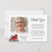 Memorial Rode Kardinaal Evergreen 2 foto's Dank u Bedankkaart (Voorkant)