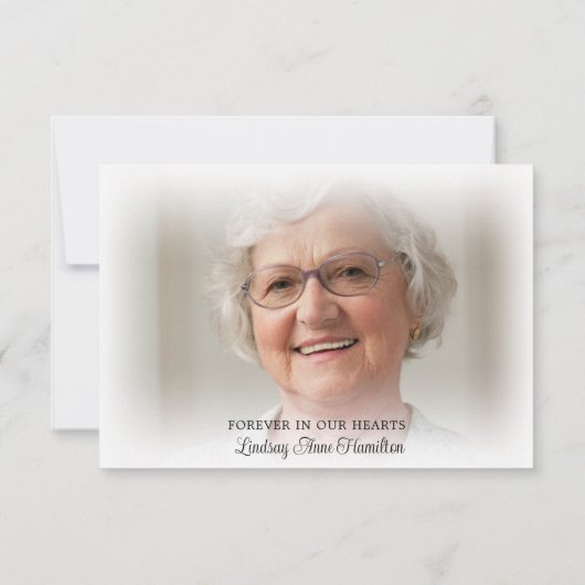 Memorial Rode Kardinaal Evergreen 2 foto's Dank u Bedankkaart (Achterkant)