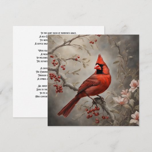 Memorial Rode Kardinaal Herdenking Sympathie Kaart (Voorkant / Achterkant)