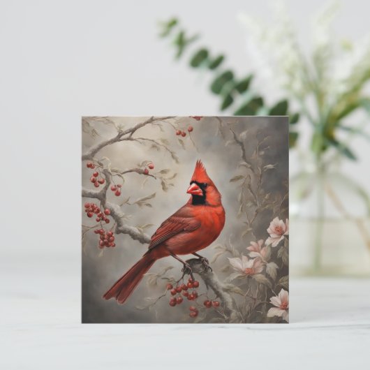 Memorial Rode Kardinaal Herdenking Sympathie Kaart (Staand voorkant)