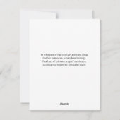 Memorial Rode Kardinaal Herdenking Sympathie Kaart (Achterkant)