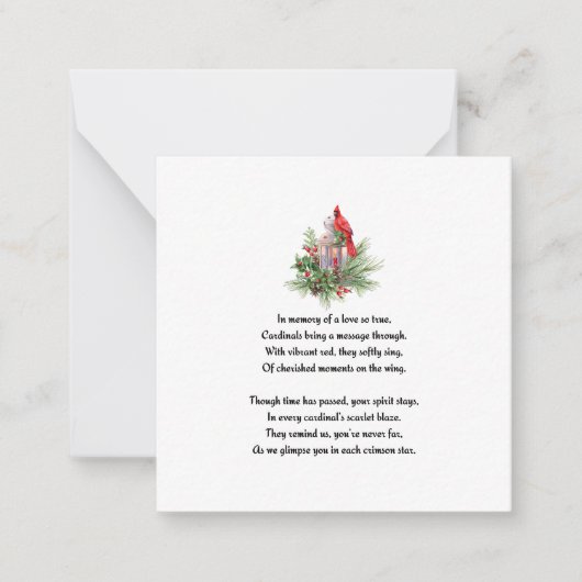 Memorial Rode Kardinaal Herdenking Sympathie Kaart Notitiekaartje (Voorkant)