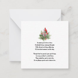 Memorial Rode Kardinaal Herdenking Sympathie Kaart Notitiekaartje