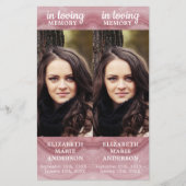 Memorial Roos Kwartz 2 Funeral Prayer Bladwijzer (Voorkant)