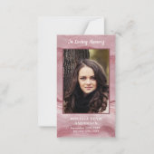 Memorial Roos Kwartz Funeral Dank u Kaart Notitiekaartje (Voorkant)