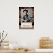 Memorial rustiek hout foto begrafenis welkom poster (Keuken)