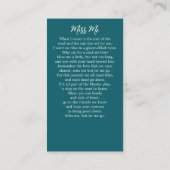 Memorial Sailboat Waterverf Funeral Prayer Kaart Contactkaartje (Achterkant)