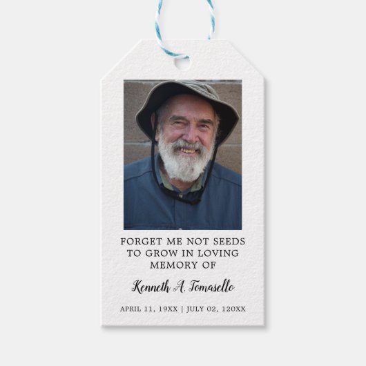 Memorial Seed Packet Classic Begrafenis Favor Cadeaulabel (Voorkant)