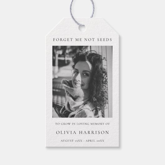 Memorial Seed Packet | Elegant Funeral Favor Cadeaulabel (Voorkant)