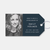 Memorial Seed Packet | Funeral Favor Modern Navy Cadeaulabel (Voorkant (Horizontaal))