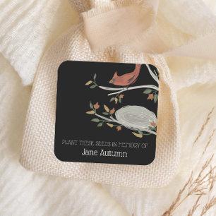 Memorial Seeds Kardinaal Herfst Vierkante Sticker