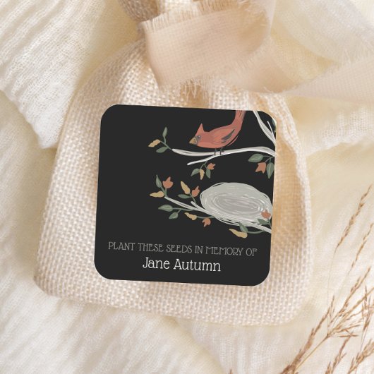 Memorial Seeds Kardinaal Herfst Vierkante Sticker