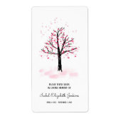 Memorial Seeds Pink Blossom Tree Adres Etiket (Voorkant)