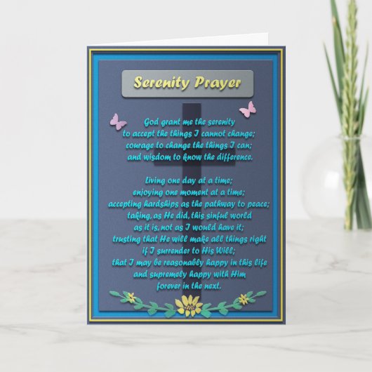 Memorial Serenity Prayer Kaart (Voorkant)