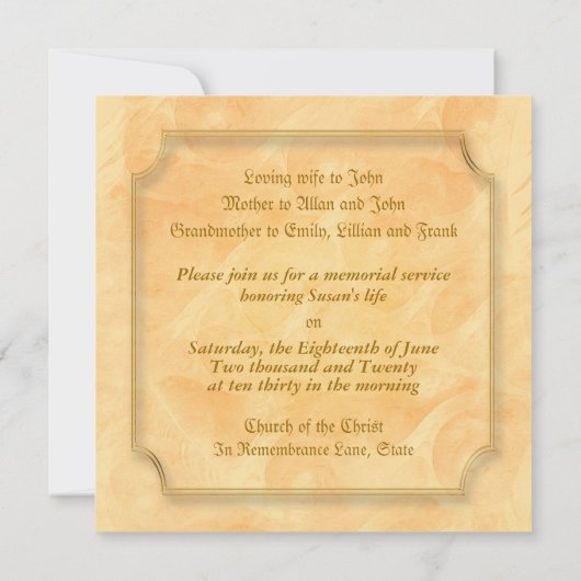 Memorial Service: aankondiging kruiper (Achterkant)