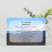 Memorial Service Aankondiging Uitnodiging Bergen (Staand voorkant)