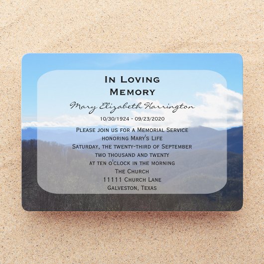 Memorial Service Aankondiging Uitnodiging Bergen