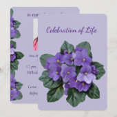 Memorial Service African Violet Houseplant Kaart (Voorkant / Achterkant)