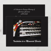 Memorial Service Antiek pijporgeltoetsenbord Kaart (Voorkant / Achterkant)