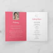 Memorial service begrafenis dove rood roze roos fo programma (Binnen)